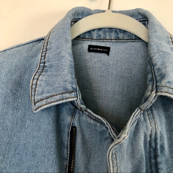 Brandy Melville 80s vibe zip-front denim jacket - Picture 4 of 4